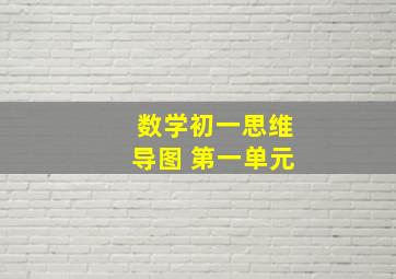 数学初一思维导图 第一单元